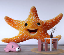 Load image into Gallery viewer, Smiling Starfish Wall Decal | Cute Ocean Nursery Peel And Stick Wall Sticker | Happy Sea Star Kids Room Decor | Baby Nursery Wall Art