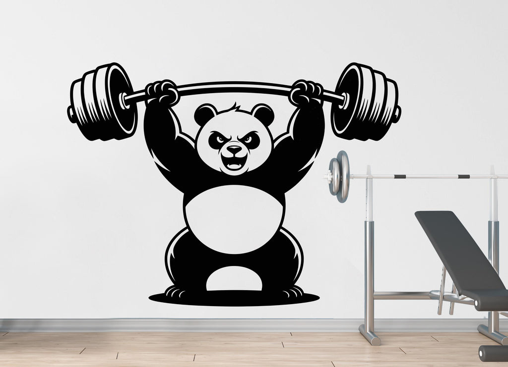 Panda Gym Wall Decal Bodybuilder fitness Decor Workout Art Vinyl Gym Wall Stickers Bedroom Gym Workout Skull Motivation 233DE