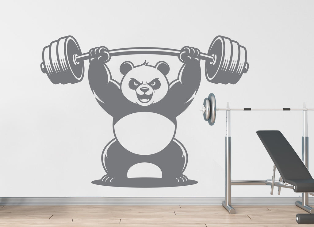 Panda Gym Wall Decal Bodybuilder fitness Decor Workout Art Vinyl Gym Wall Stickers Bedroom Gym Workout Skull Motivation 233DE