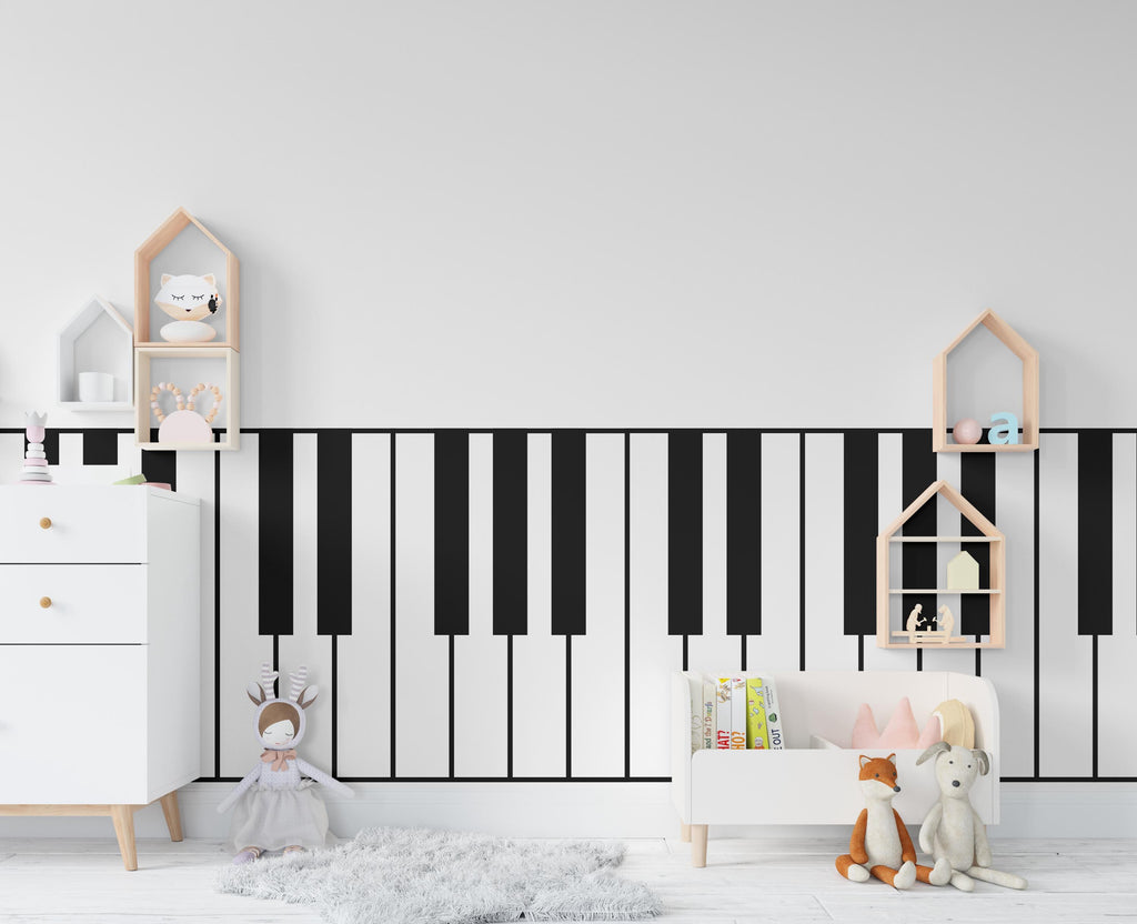 Piano Wall Border Wall Decal, Scallop Decals, Piano Wall Decor Decal, Piano Nursery, Safari Wall, Border Wall Decal 1022RS