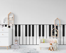 Load image into Gallery viewer, Piano Wall Border Wall Decal, Scallop Decals, Piano Wall Decor Decal, Piano Nursery, Safari Wall, Border Wall Decal 1022RS