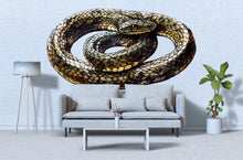 Load image into Gallery viewer, Coiled Snake Wall Decal, Realistic Snake Wall Sticker, Serpent Wall Art, Dark Animal Wall Decor, Gothic Nature Peel And Stick Decal