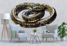 Load image into Gallery viewer, Coiled Snake Wall Decal, Realistic Snake Wall Sticker, Serpent Wall Art, Dark Animal Wall Decor, Gothic Nature Peel And Stick Decal