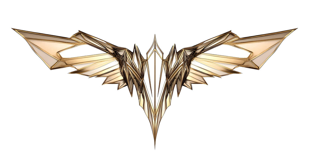 Abstract Wing Wall Decal, Modern Gold Wings Wall Sticker, Luxury Angel Wing Wall Art, Geometric Wing Wall Decor, Peel And Stick Decal