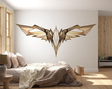 Load image into Gallery viewer, Abstract Wing Wall Decal, Modern Gold Wings Wall Sticker, Luxury Angel Wing Wall Art, Geometric Wing Wall Decor, Peel And Stick Decal