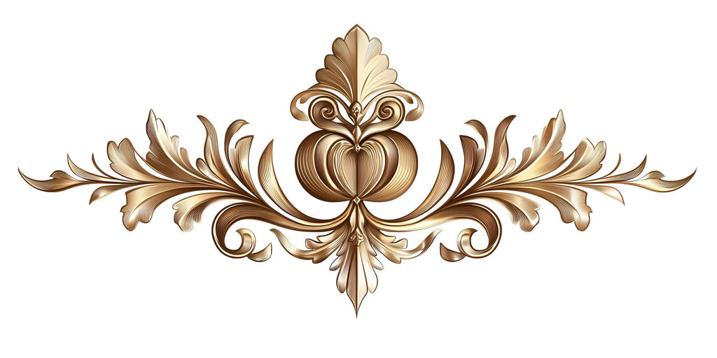 Ornamental Gold Wall Decal, Baroque Scroll Wall Sticker, Luxury Vintage Wall Art, Elegant Floral Scroll Decor, Peel And Stick Wall Decal