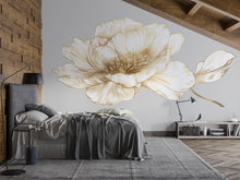 Load image into Gallery viewer, Minimalist Floral Wall Decal, Gold Line Art Flower Wall Sticker, Elegant Botanical Wall Art, Modern Bedroom Wall Decor, Peel And Stick Wall