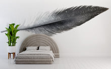 Load image into Gallery viewer, Minimalist Feather Wall Decal, Abstract Feather Wall Sticker, Modern Bedroom Wall Decor, Neutral Home Wall Art, Peel And Stick Wall Decal