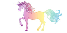 Load image into Gallery viewer, Kawaii Unicorn Wall Decal For Nursery Or Kids Room, Rainbow Unicorn Wall Sticker, Cute Fantasy Baby Room Wall Art, Peel And Stick Decor