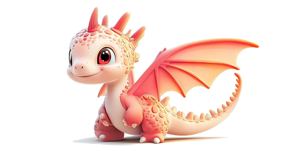 Kawaii Dragon Wall Decal For Nursery Or Kids Room, Cute Pink Baby Dragon Wall Sticker, Fantasy Baby Room Wall Art, Peel And Stick Decor