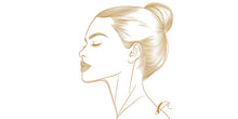 Load image into Gallery viewer, Gold Line Art Woman Wall Decal, Minimalist Female Profile Wall Sticker, Elegant Bedroom Wall Decor, Modern Beauty Room Wall Art
