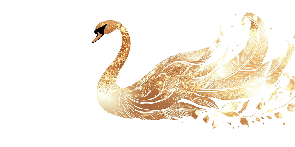 Golden Swan Wall Decal, Elegant Swan Wall Sticker, Luxury Bird Wall Art, Gold Swan Bedroom Decor, Peel And Stick Wall Decal, Modern Glam