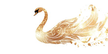 Load image into Gallery viewer, Golden Swan Wall Decal, Elegant Swan Wall Sticker, Luxury Bird Wall Art, Gold Swan Bedroom Decor, Peel And Stick Wall Decal, Modern Glam