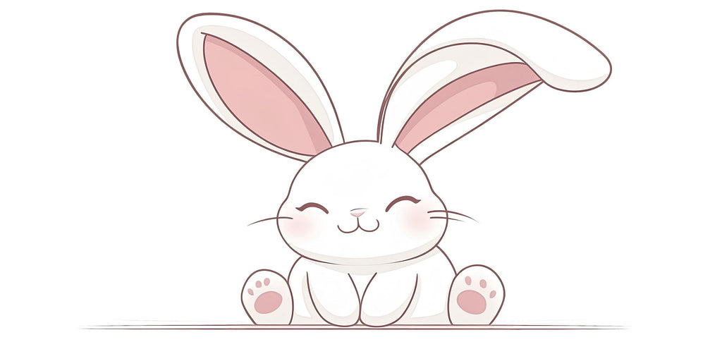 Kawaii Bunny Wall Decal For Nursery, Cute Rabbit Wall Sticker, Baby Room Wall Art, Neutral Nursery Decor, Peel And Stick Wall Decal