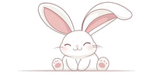Load image into Gallery viewer, Kawaii Bunny Wall Decal For Nursery, Cute Rabbit Wall Sticker, Baby Room Wall Art, Neutral Nursery Decor, Peel And Stick Wall Decal