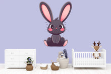 Load image into Gallery viewer, Kawaii Bunny Wall Decal For Nursery, Cute Rabbit Wall Sticker, Baby Room Wall Art, Neutral Kids Decor, Peel And Stick Wall Decal