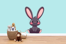 Load image into Gallery viewer, Kawaii Bunny Wall Decal For Nursery, Cute Rabbit Wall Sticker, Baby Room Wall Art, Neutral Kids Decor, Peel And Stick Wall Decal