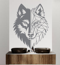 Load image into Gallery viewer, Wolf Polygonal wall decal Wolf Geometric decor Wolf wall art Decal Wolf Lover Animals Wolf Wall Bathroom Wall Decals Stickers Vinyl 241DE