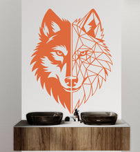 Load image into Gallery viewer, Wolf Polygonal wall decal Wolf Geometric decor Wolf wall art Decal Wolf Lover Animals Wolf Wall Bathroom Wall Decals Stickers Vinyl 241DE