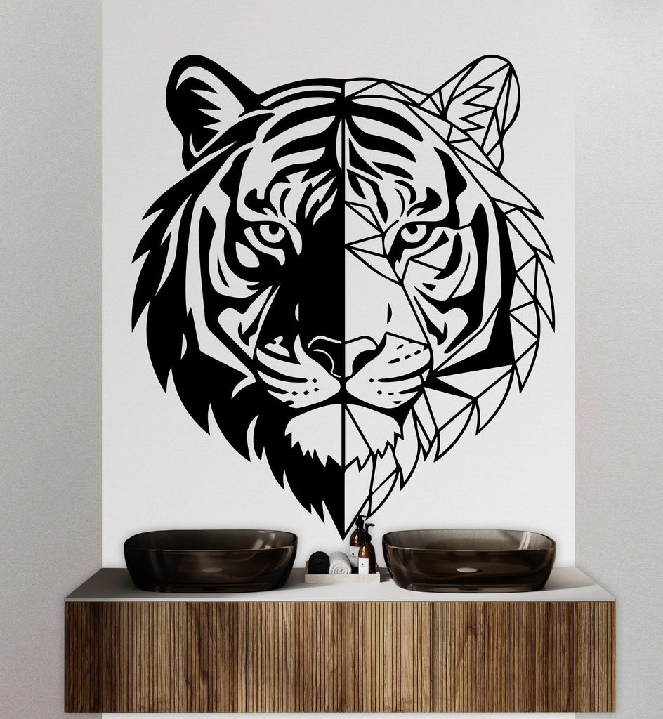 Tiger Polygonal wall decal Tiger Geometric decor Tiger wall art Decal Tiger Lover Animals Tiger Wall Bathroom Wall Decals Stickers 242DE