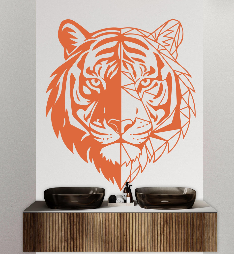 Tiger Polygonal wall decal Tiger Geometric decor Tiger wall art Decal Tiger Lover Animals Tiger Wall Bathroom Wall Decals Stickers 242DE