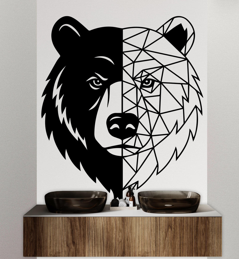 Bear Polygonal wall decal Bear Geometric decor Bear wall art Decal Bear Lover Animals Bear Wall Bathroom Wall Decals Stickers 244DE