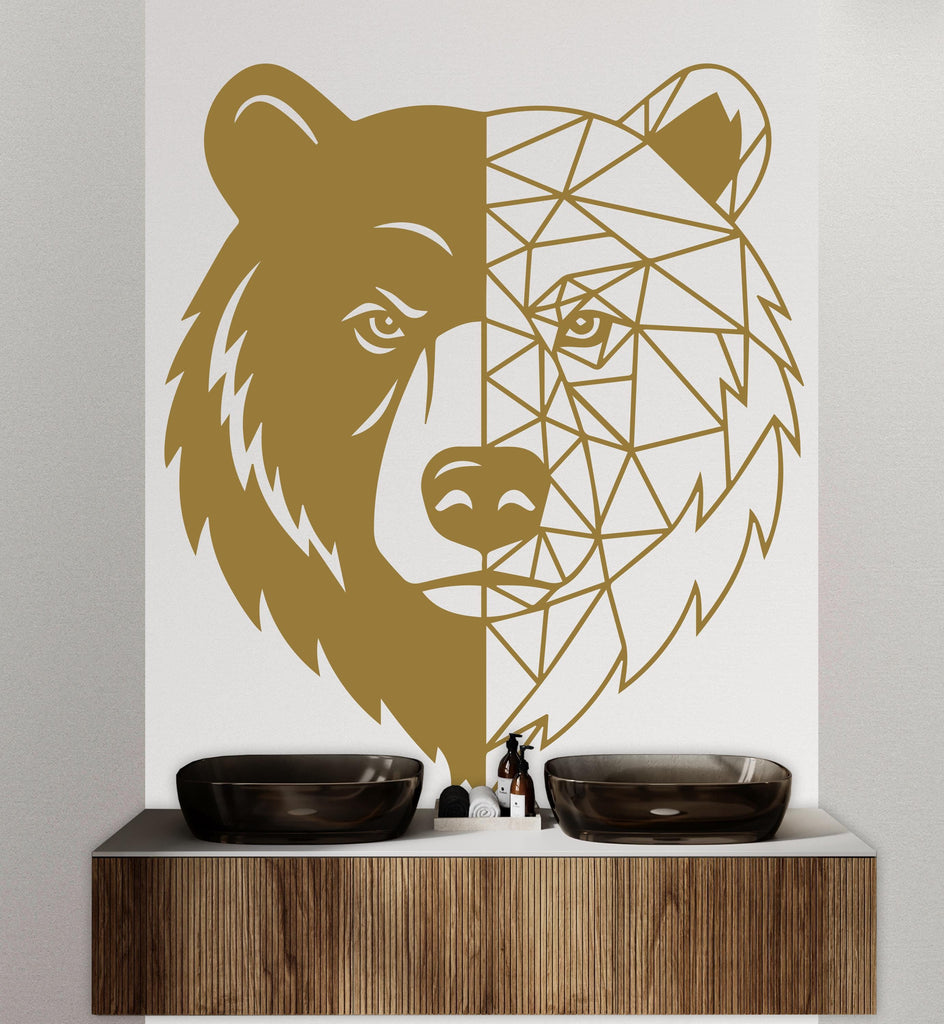 Bear Polygonal wall decal Bear Geometric decor Bear wall art Decal Bear Lover Animals Bear Wall Bathroom Wall Decals Stickers 244DE