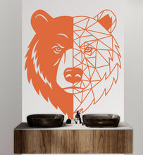 Load image into Gallery viewer, Bear Polygonal wall decal Bear Geometric decor Bear wall art Decal Bear Lover Animals Bear Wall Bathroom Wall Decals Stickers 244DE