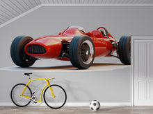 Load image into Gallery viewer, Vintage Race Car Wall Decal, Red Sports Car Wall Sticker, Kids Room Car Decor, Boys Bedroom Wall Art, Peel And Stick Wall Decal