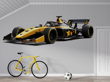 Load image into Gallery viewer, Race Car Wall Decal For Kids Room, Formula Racing Car Wall Sticker, Boys Bedroom Wall Art, Car Theme Nursery Decor, Peel And Stick