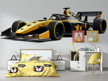 Load image into Gallery viewer, Race Car Wall Decal For Kids Room, Formula Racing Car Wall Sticker, Boys Bedroom Wall Art, Car Theme Nursery Decor, Peel And Stick