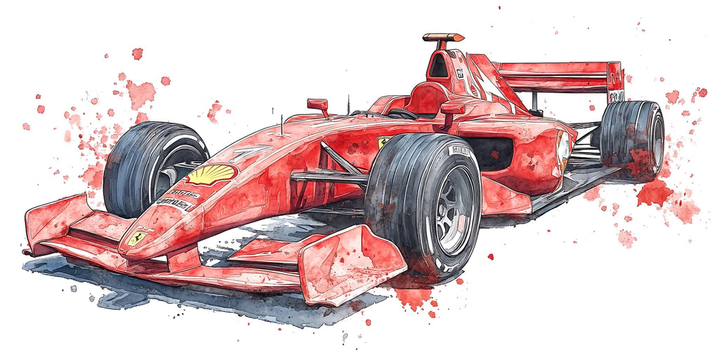 Formula Race Car Wall Decal For Kids Room, Watercolor Racing Car Wall Sticker, Boys Bedroom Wall Art, Car Theme Nursery Decor