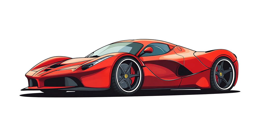 Red Sports Car Wall Decal For Kids Room, Supercar Wall Sticker, Modern Race Car Wall Art For Boys Bedroom