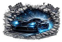 Load image into Gallery viewer, 3D Racing Car Wall Decal For Boys Room, Sports Car Wall Sticker, Peel And Stick Kids Room Decor, Removable Car Wall Art