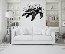 Load image into Gallery viewer, Sea Turtle Wall Decal Turtle Wall Sticker Turtle Art Turtle Wall Vinyl Wall Decal Turtle Room Gifts Vinyl Wall Art Stickers 716LU