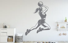 Load image into Gallery viewer, Basketball Girl Wall Decal, Basketball Wall sticker, Basket Girl Basketball wall art Kids room Decal 250DE