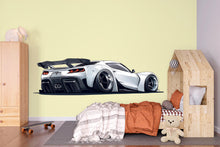 Load image into Gallery viewer, White Sports Car Wall Decal For Boys Room | Modern Racing Car Wall Sticker | Kids Bedroom Car Wall Art | Playroom Decor | Peel And Stick