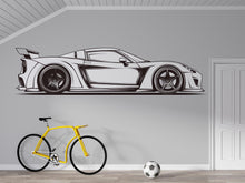 Load image into Gallery viewer, Minimalist Racing Car Wall Decal | Black And White Sports Car Wall Sticker | Boys Room Decor | Car Outline Wall Art | Peel And Stick