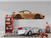 Load image into Gallery viewer, Mud Splash Sports Car Wall Decal | Racing Car Wall Sticker | Boys Room Decor | Car Wall Art | Peel And Stick Vehicle Decal