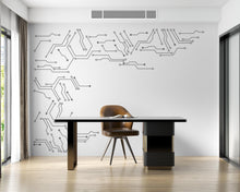 Load image into Gallery viewer, Technology Wall Decal, Circuit Wall sticker, Tech wall decor, Office decal, Office wall art Office wall Decor 249DE