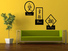 Load image into Gallery viewer, Wall Decal Vinyl Sticker Decals Peal And Stick Cheap Free Shipping Music Art Love Peace Harmony Chinese Language Symbols In Frames L449
