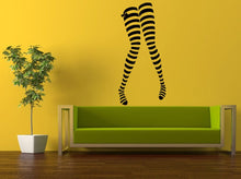 Load image into Gallery viewer, Wall Decal Vinyl Sticker Decals Peal And Stick Cheap Free Shipping Art Striped Stockings Long Legs Woman Girl Pretty L503