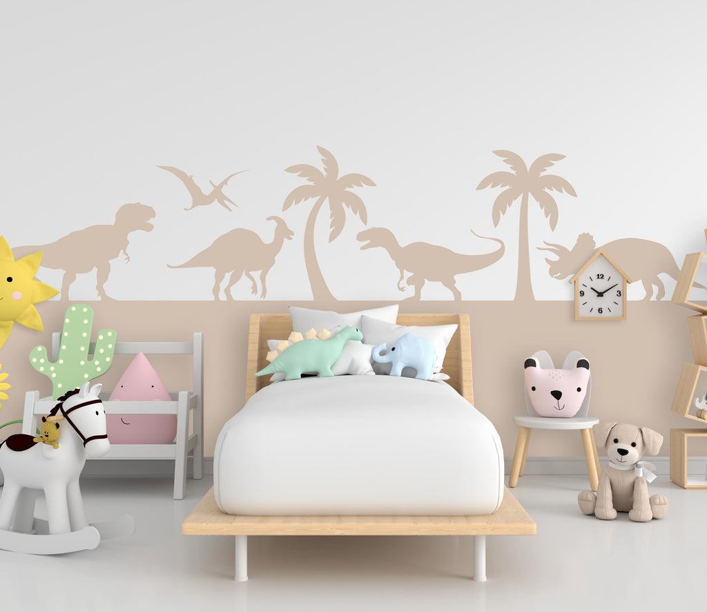 Dinosaur Wall Border Wall Decal, Scallop Decals, Dinosaur Wall Decor Decal, Boho Nursery, DinosaurWall, Border Wall Decal 1026RS