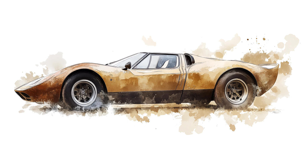 Vintage Racing Car Wall Decal | Mud Splash Car Wall Sticker | Boys Room Decor | Classic Sports Car Wall Art | Peel And Stick Decal