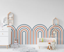 Load image into Gallery viewer, Scalloped Arch Wall Decal, Scallop Decals, Boho Wall Decor Decal, Boho Nursery, Scalloped Half Wall, Arch Wall Decal, Border Decal 712LU