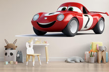 Load image into Gallery viewer, Cute Racing Car Wall Decal | Cartoon Car Nursery Wall Sticker | Kids Room Car Decor | Baby Boy Nursery Wall Art | Peel And Stick Car Decal