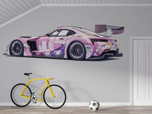 Load image into Gallery viewer, Pink Race Car Wall Decal | Sports Car Wall Sticker | Modern Racing Wall Art | Teen Room Car Decor | Peel And Stick Wall Art