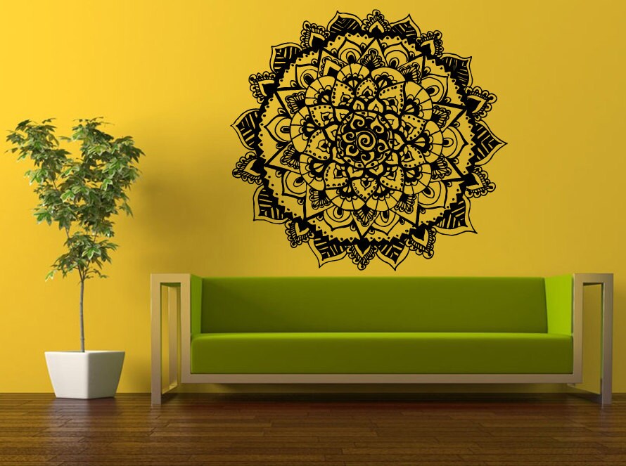 Wall Decal Vinyl Sticker Decals Interior Decor DIY Free Shipping Art Mandala Flower Of Life Ornament Yoga Floral Sun Flower L506