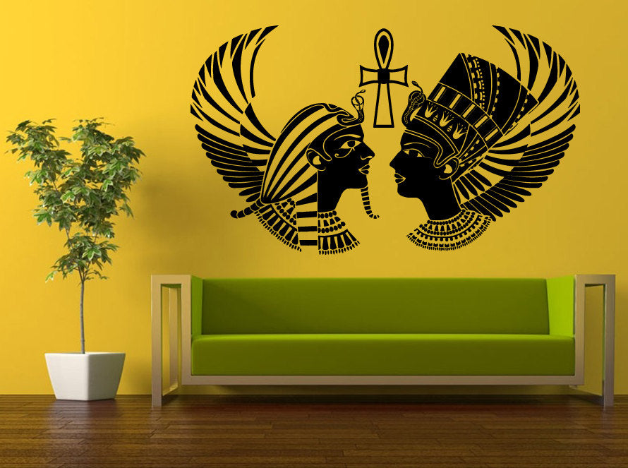 Wall Decal Vinyl Sticker Decals Interior Decor DIY Free Shipping Art Egypt Gods Wings Cross Crest Pharaoh Mythology L509