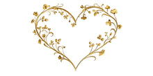 Load image into Gallery viewer, Gold Floral Heart Wall Decal | Romantic Wall Sticker | Botanical Heart Wall Art | Bedroom Wall Decor | Peel And Stick Floral Decal
